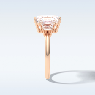 Elegant 3.0 CT Three Stones Engagement Ring Featuring Radiant Moissanite