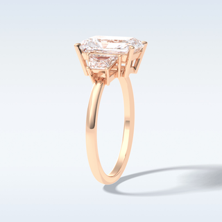 Elegant 3.0 CT Three Stones Engagement Ring Featuring Radiant Moissanite