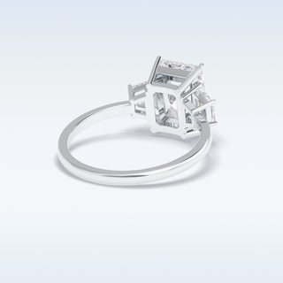 Elegant 3.0 CT Three Stones Engagement Ring Featuring Radiant Moissanite