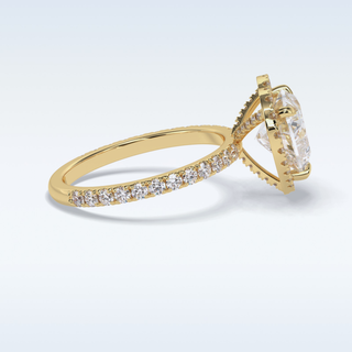 Elegant 2.55 CT Halo & Pave Engagement Ring Featuring Heart Moissanite