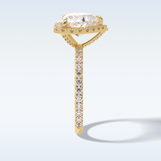 Elegant 2.55 CT Halo & Pave Engagement Ring Featuring Heart Moissanite