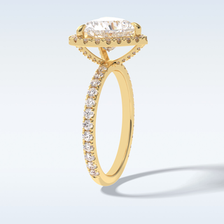 Elegant 2.55 CT Halo & Pave Engagement Ring Featuring Heart Moissanite