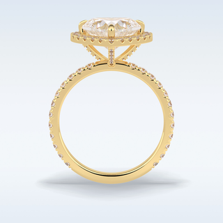 Elegant 2.55 CT Halo & Pave Engagement Ring Featuring Heart Moissanite