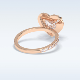 Elegant 2.55 CT Halo & Pave Engagement Ring Featuring Heart Moissanite