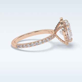 Elegant 2.55 CT Halo & Pave Engagement Ring Featuring Heart Moissanite