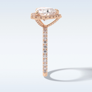 Elegant 2.55 CT Halo & Pave Engagement Ring Featuring Heart Moissanite