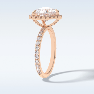Elegant 2.55 CT Halo & Pave Engagement Ring Featuring Heart Moissanite