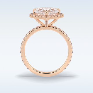 Elegant 2.55 CT Halo & Pave Engagement Ring Featuring Heart Moissanite