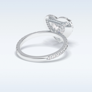 Elegant 2.55 CT Halo & Pave Engagement Ring Featuring Heart Moissanite