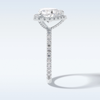 Elegant 2.55 CT Halo & Pave Engagement Ring Featuring Heart Moissanite