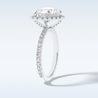 Elegant 2.55 CT Halo & Pave Engagement Ring Featuring Heart Moissanite