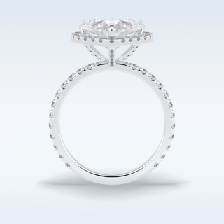 Elegant 2.55 CT Halo & Pave Engagement Ring Featuring Heart Moissanite