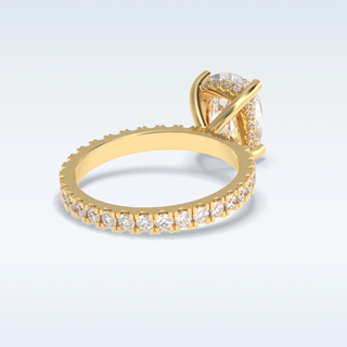Elegant 3.0 CT Pave & Hidden Halo Engagement Ring Featuring Cushion Moissanite