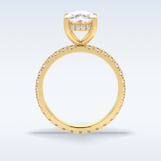 Elegant 3.0 CT Pave & Hidden Halo Engagement Ring Featuring Cushion Moissanite