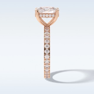Elegant 3.0 CT Pave & Hidden Halo Engagement Ring Featuring Cushion Moissanite