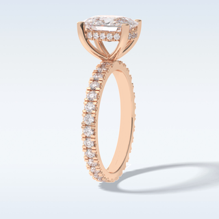 Elegant 3.0 CT Pave & Hidden Halo Engagement Ring Featuring Cushion Moissanite