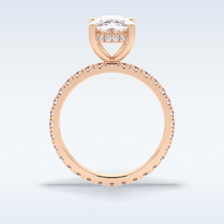 Elegant 3.0 CT Pave & Hidden Halo Engagement Ring Featuring Cushion Moissanite