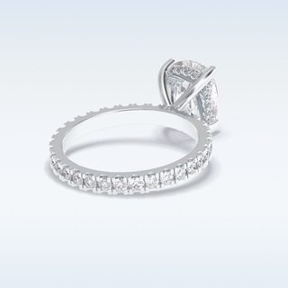 Elegant 3.0 CT Pave & Hidden Halo Engagement Ring Featuring Cushion Moissanite