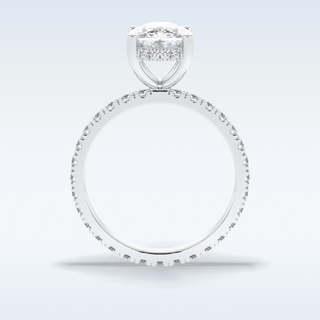 Elegant 3.0 CT Pave & Hidden Halo Engagement Ring Featuring Cushion Moissanite