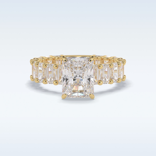 3.05 CT Pave Engagement Ring Featuring Radiant Moissanite 8