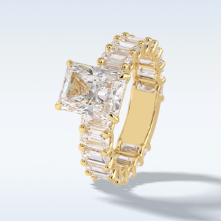 3.05 CT Pave Engagement Ring Featuring Radiant Moissanite 13