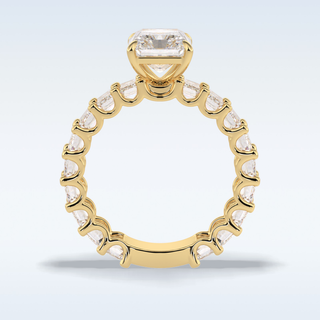 3.05 CT Pave Engagement Ring Featuring Radiant Moissanite 14