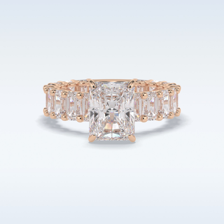 3.05 CT Pave Engagement Ring Featuring Radiant Moissanite 15