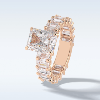 3.05 CT Pave Engagement Ring Featuring Radiant Moissanite 20