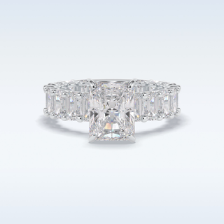 3.05 CT Pave Engagement Ring Featuring Radiant Moissanite 1