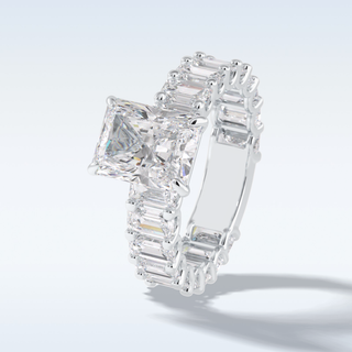 3.05 CT Pave Engagement Ring Featuring Radiant Moissanite 6