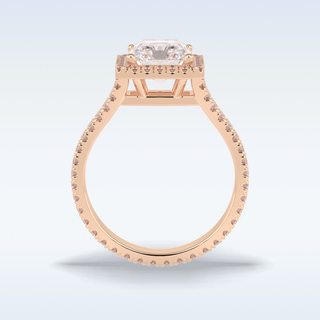 Elegant 3.05 CT Halo & Split Shank Engagement Ring Featuring Radiant Moissanite