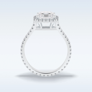 Elegant 3.05 CT Halo & Split Shank Engagement Ring Featuring Radiant Moissanite