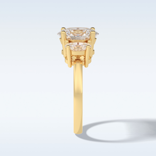 Elegant 2.5 CT Three Stones Engagement Ring Featuring Oval Moissanite