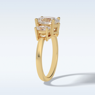 Elegant 2.5 CT Three Stones Engagement Ring Featuring Oval Moissanite