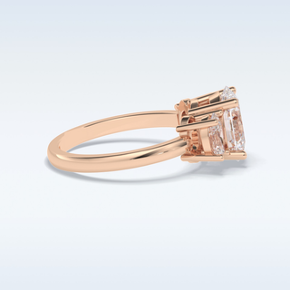 Elegant 2.5 CT Three Stones Engagement Ring Featuring Oval Moissanite