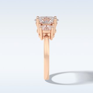Elegant 2.5 CT Three Stones Engagement Ring Featuring Oval Moissanite