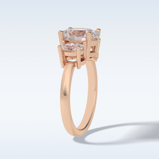 Elegant 2.5 CT Three Stones Engagement Ring Featuring Oval Moissanite