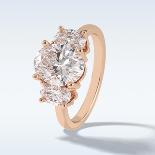 Elegant 2.5 CT Three Stones Engagement Ring Featuring Oval Moissanite