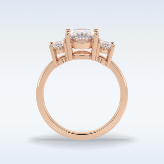 Elegant 2.5 CT Three Stones Engagement Ring Featuring Oval Moissanite