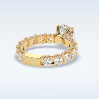 2.05 CT Pave Engagement Ring Featuring Round Moissanite