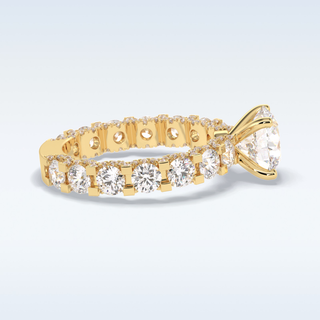 2.05 CT Pave Engagement Ring Featuring Round Moissanite
