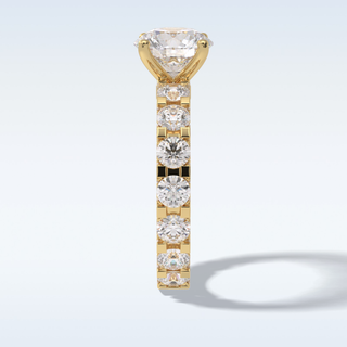2.05 CT Pave Engagement Ring Featuring Round Moissanite