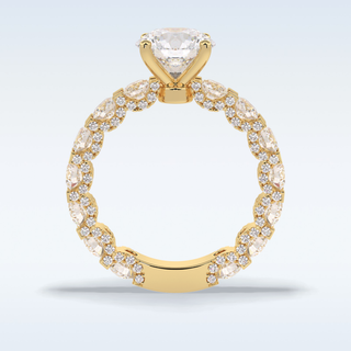 2.05 CT Pave Engagement Ring Featuring Round Moissanite