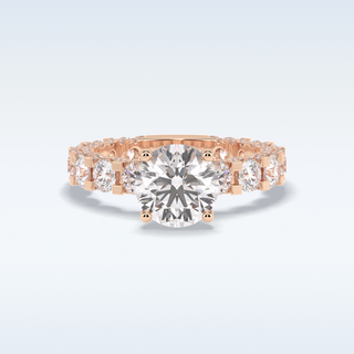 2.05 CT Pave Engagement Ring Featuring Round Moissanite