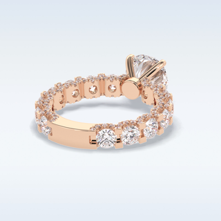 2.05 CT Pave Engagement Ring Featuring Round Moissanite