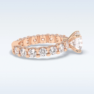 2.05 CT Pave Engagement Ring Featuring Round Moissanite
