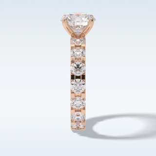 2.05 CT Pave Engagement Ring Featuring Round Moissanite