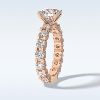 2.05 CT Pave Engagement Ring Featuring Round Moissanite