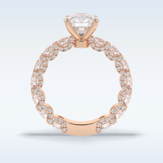 2.05 CT Pave Engagement Ring Featuring Round Moissanite