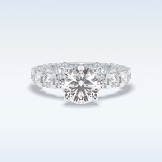 2.05 CT Pave Engagement Ring Featuring Round Moissanite